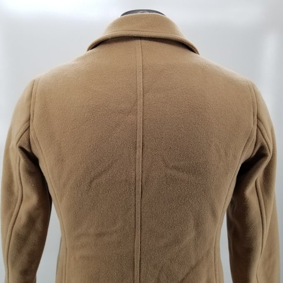 LL Bean Coat Womens  Brown 100% Lambswool Long Button Up Jacket Heavyweight 12 - Picture 4 of 13